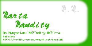 marta mandity business card